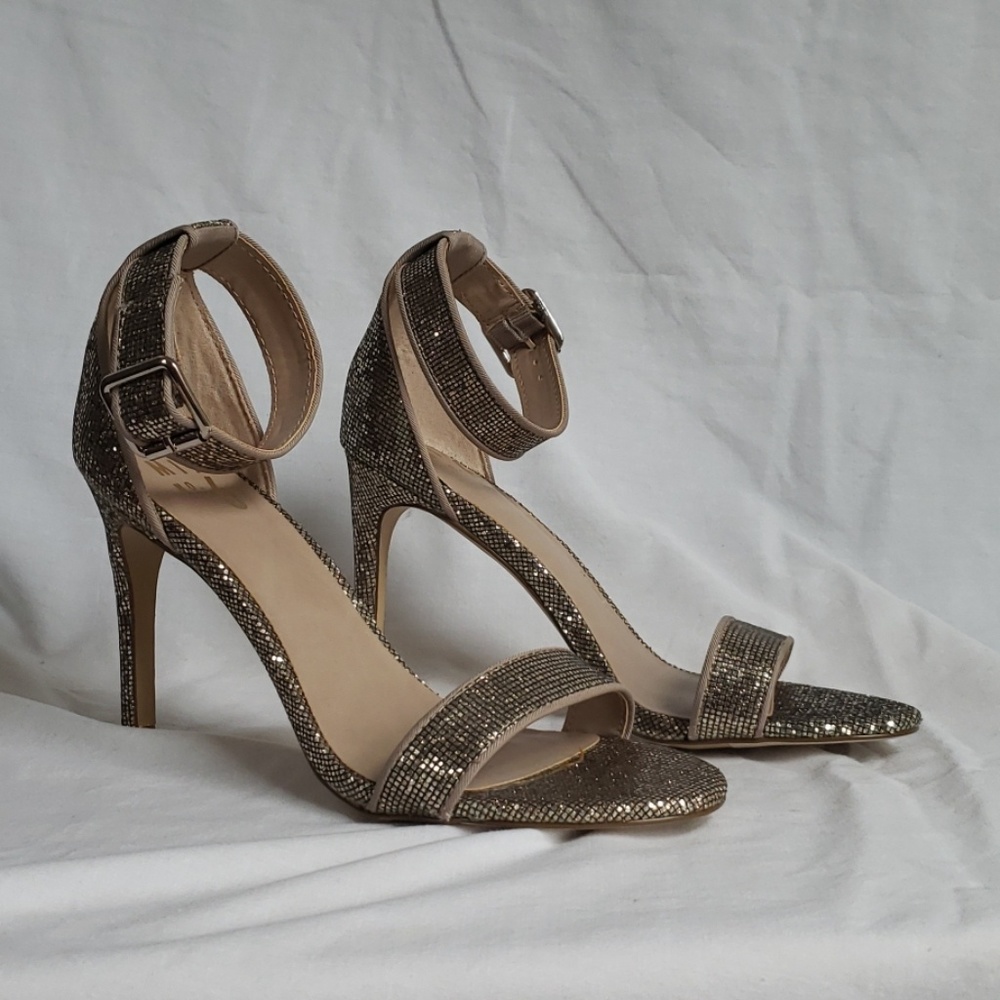 Gold sparkly heels